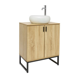 Koupelnová skříňka s umyvadlem Ceramia Easy 60x73x36 cm světlý dub lesk EASYUMDB5