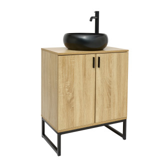 Koupelnová skříňka s umyvadlem Ceramia Easy 60x73x36 cm světlý dub lesk EASYUMDB6