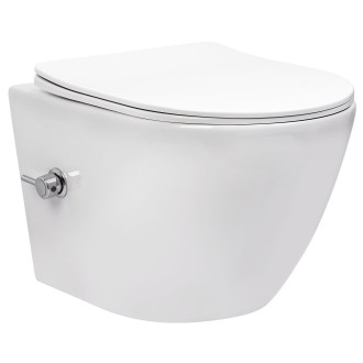 Závěsná WC mísa REA Carlo Lux Rimless s funkcí bidetu