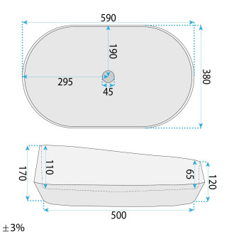 Umyvadlo na desku Zoe Dune