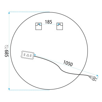 Zrcadlo LED 70cm BAS P11241
