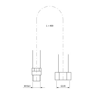 Připojovací nerezová trubička, vlnovec, M10x3/8", 40cm, chrom