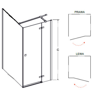 Čtvercový sprchový kout PIXA GOLD