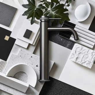 REA Lungo Grip umyvadlová baterie, vysoká, šedá  REA-B8779