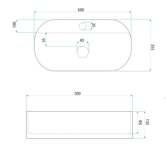 REA Umyvadlo na desku Marcela 50 Vanilla REA-U3516