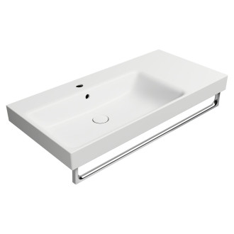 NUBES keramické umyvadlo 100x50cm, s odkládací plochou vpravo, bílá mat