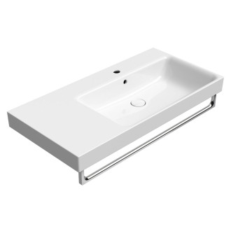 NUBES keramické umyvadlo 100x50cm, s odkládací plochou vlevo, bílá ExtraGlaze