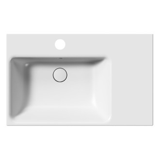 NUBES keramické umyvadlo 80x50cm, s odkládací plochou vpravo, bílá mat