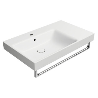 NUBES keramické umyvadlo 80x50cm, s odkládací plochou vpravo, bílá mat