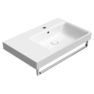NUBES keramické umyvadlo 80x50cm, s odkládací plochou vlevo, bílá ExtraGlaze