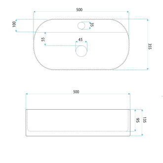 REA Umyvadlo na desku Marcela 50 Vanilla REA-U3514