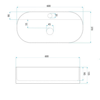 REA Umyvadlo na desku Marcela 60 Vanilla REA-U3517