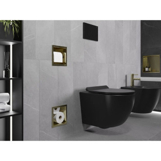 Mexen X-Wall-BP uchwyt na papier toaletowy z magazynkiem, złoty szczotkowany - 1954