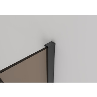 CERANO - Sprchová zástěna Walk-in Onyx Top Cube L/P - 8 mm - hranatá vzpěra - černá matná, bronzové sklo - 150x200 cm
