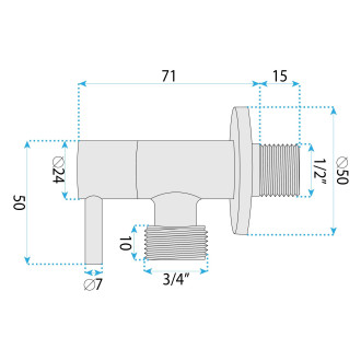 REA "Rohový ventil 1/2"" x 3/4"" Black" REA-12003