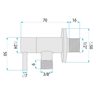 REA "Rohový ventil 1/2"" x 3/8"" Black" REA-12002