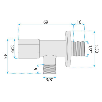 REA "Rohový ventil 02 1/2"" x 3/8"" Brush Gold" REA-12006
