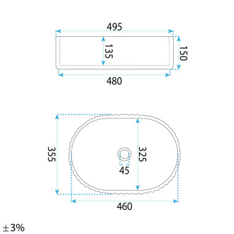 REA Umyvadlo na desku Margaret Gio REA-U3522