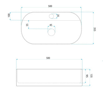 REA Umyvadlo na desku Marcela 50 Saturn REA-U3515
