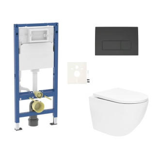 Závěsný WC set do lehkých stěn / předstěnová SAT SIKOGESTOR67D50BL
