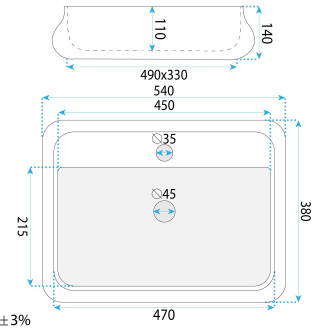 REA Umyvadlo na desku Castel REA-U3508