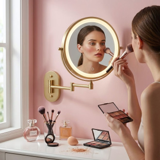 REA Zrcadlo LED Glow Brush Gold HOM-70002