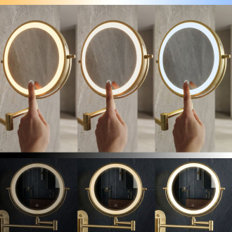 REA Zrcadlo LED Glow Brush Gold HOM-70002