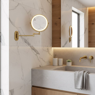 REA Zrcadlo LED Glow Brush Gold HOM-70002