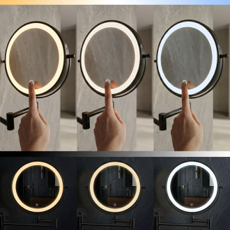 REA Zrcadlo LED Glow Black HOM-70000