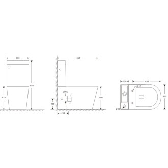 WC kombi komplet s umývátkem včetně ventilu SAT Brevis vario odpad SATBRE34