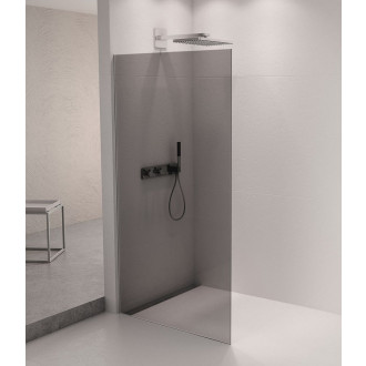 ARCHITEX sada pro uchycení skla podlaha-stěna se spádovou lištou, 1615x2105mm, levá, leštěný hliník