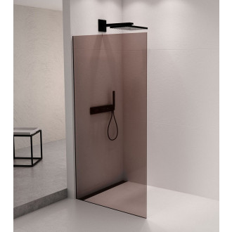 ARCHITEX sada pro uchycení skla podlaha-stěna se spádovou lištou, 1615x2105mm, levá, černá mat