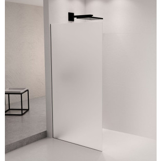 ARCHITEX sada pro uchycení skla podlaha-stěna se spádovou lištou, 1615x2105mm, levá, černá mat