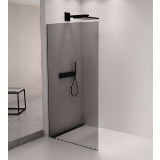 ARCHITEX sada pro uchycení skla podlaha-stěna se spádovou lištou, 1615x2105mm, levá, černá mat