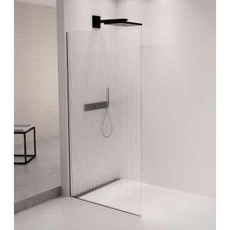 ARCHITEX sada pro uchycení skla podlaha-stěna se spádovou lištou, 1615x2105mm, levá, černá mat