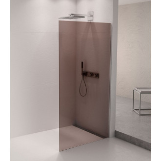 ARCHITEX sada pro uchycení skla podlaha-stěna se spádovou lištou, 1615x2105mm, pravá, leštěný hliník