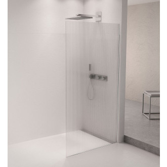 ARCHITEX sada pro uchycení skla podlaha-stěna se spádovou lištou, 1615x2105mm, pravá, leštěný hliník