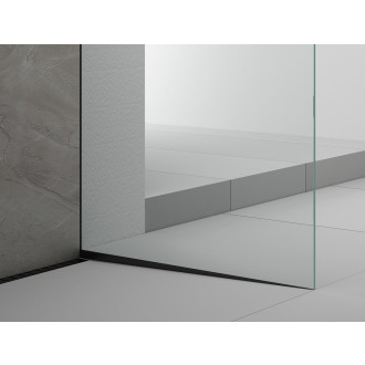 ARCHITEX sada pro uchycení skla podlaha-stěna se spádovou lištou, 1615x2105mm, pravá, černá mat