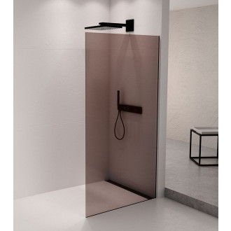 ARCHITEX sada pro uchycení skla podlaha-stěna se spádovou lištou, 1615x2105mm, pravá, černá mat