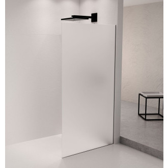 ARCHITEX sada pro uchycení skla podlaha-stěna se spádovou lištou, 1615x2105mm, pravá, černá mat