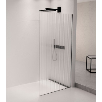 ARCHITEX sada pro uchycení skla podlaha-stěna se spádovou lištou, 1615x2105mm, pravá, černá mat