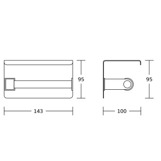 Držák toaletního papíru s poličkou, černá mat