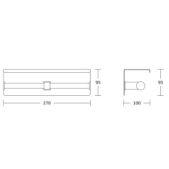 Dvojitý držák toaletního papíru s poličkou 30cm, černá mat