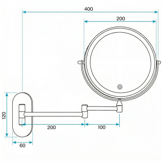 REA Zrcadlo LED Glow Chrome HOM-70003