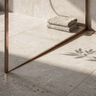 REA Spádová lišta sprchové vaničky 100cm Brush Copper REA-K9490