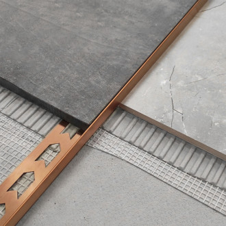 REA Spádová lišta sprchové vaničky 100cm Brush Copper REA-K9490