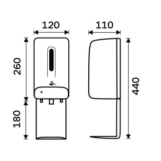 Nimco HPI 31S-M-O Bezdotykový zásobník dezinfekčního gelu nebo tekutého mýdla