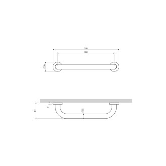 Omnires UNI opěrné madlo, 35 cm, mosaz kartáčovaná UOP-35-MBSB