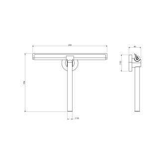 Omnires UNI stěrka na vodu s držákem, černá polomat UN10910BL