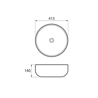 RONDEA keramické umyvadlo na desku Ø 41cm, bianco carrara